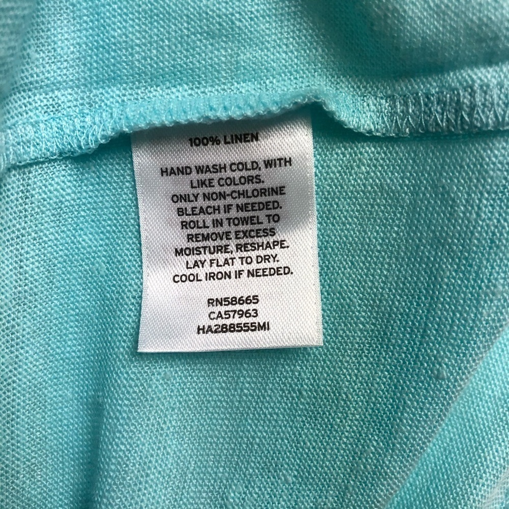 Halogen Linen Racerback Tank Turquoise Size Medium Summer - Picture 8 of 8